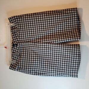 Nike Dri-Fit Golf Plaid Shorts Activewear Khaki Dress Women's Sz 4 P EUC NICE!